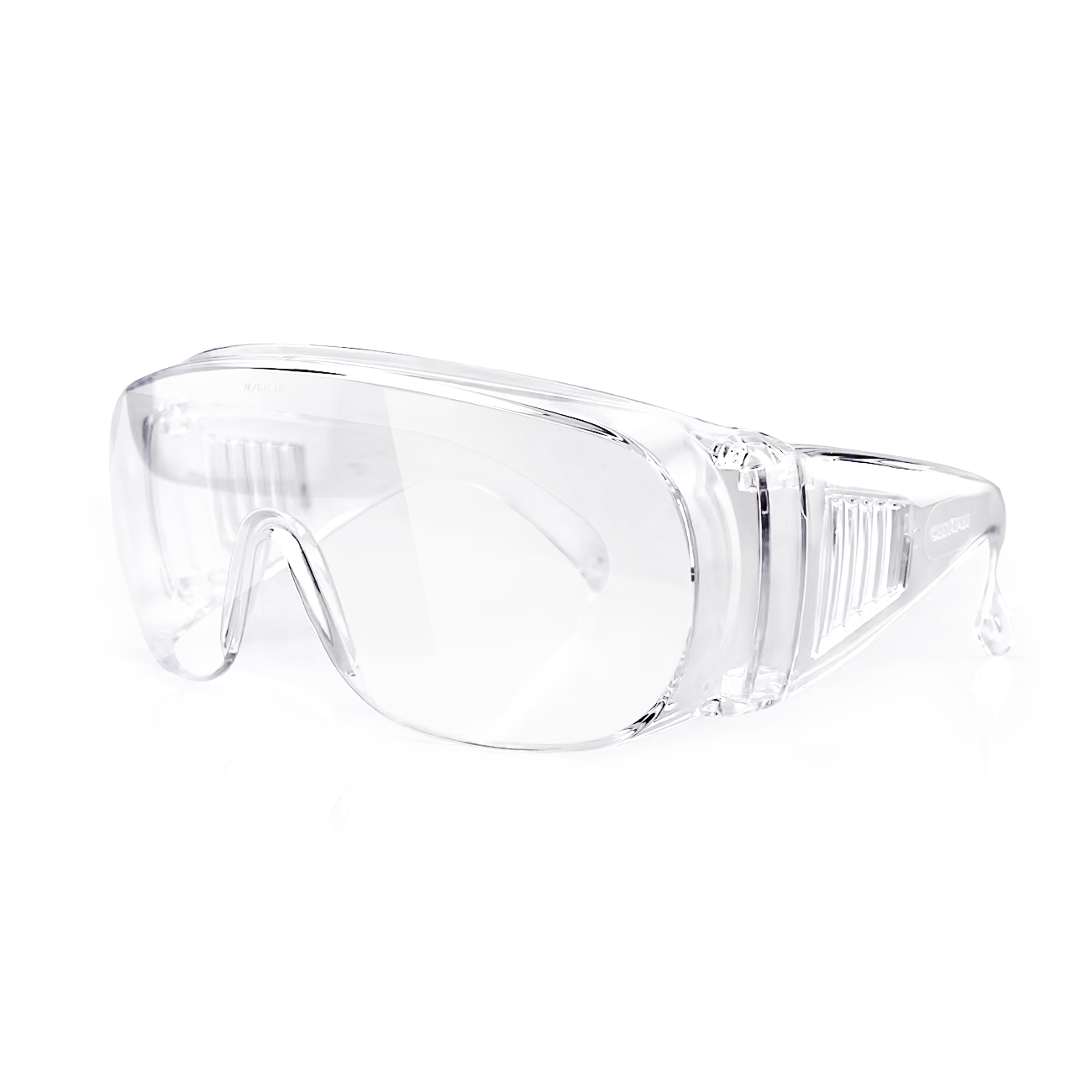 OTG Safety Glasses, 12 Pairs, Frameless, Clear Lens, UV Protection, Lightweight, Over-the-Glasses Protective Eyewear for Construction & Lab