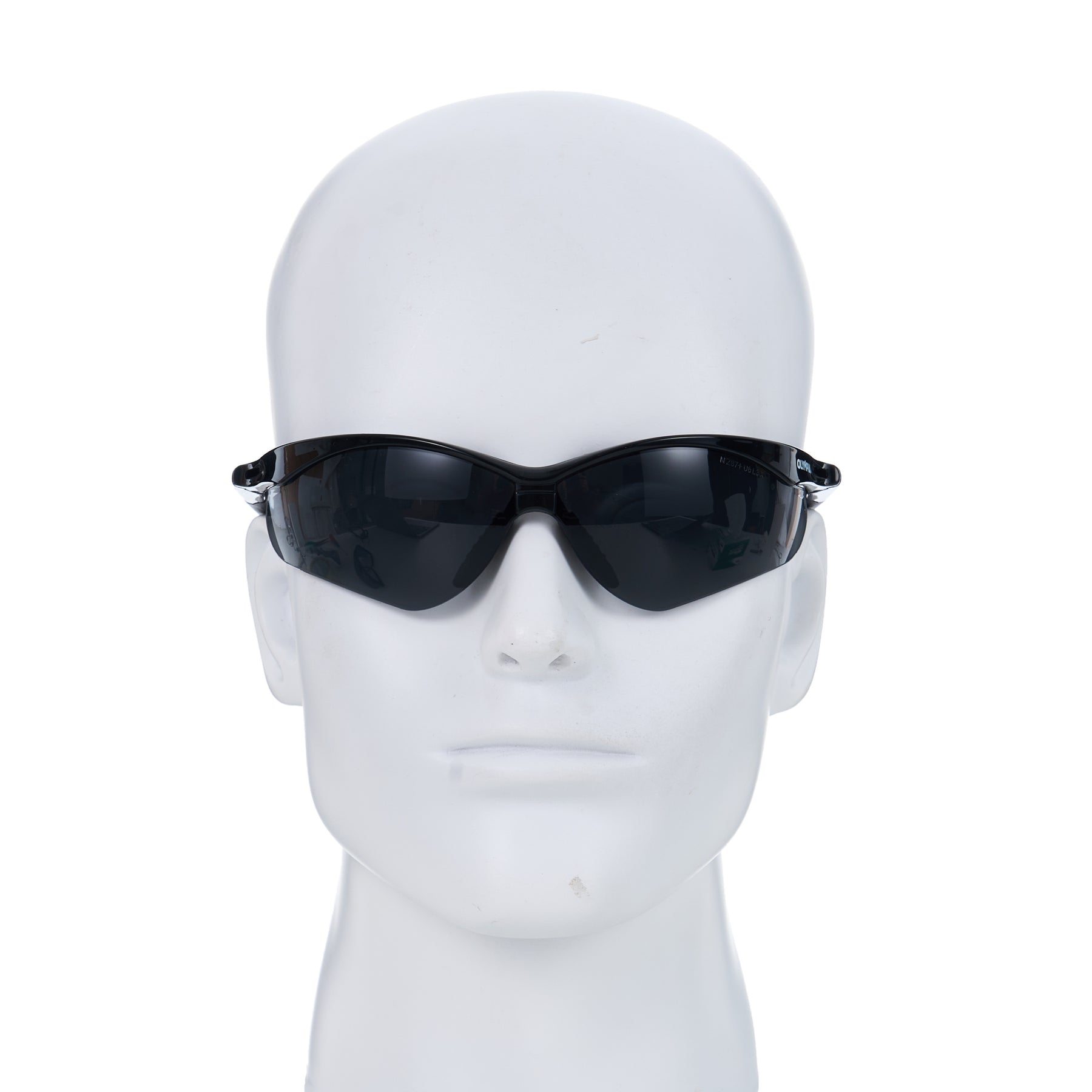 Safety Glasses, Half-Frame, Smoke, Anti-Scratch/Anti-Fog, Black