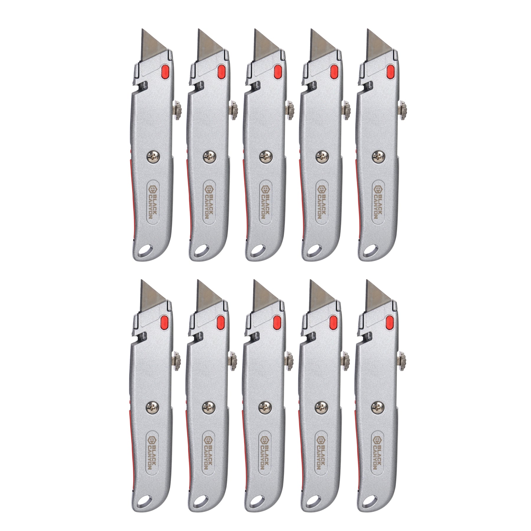 10-Piece Aluminum Retractable Utility Knife Set
