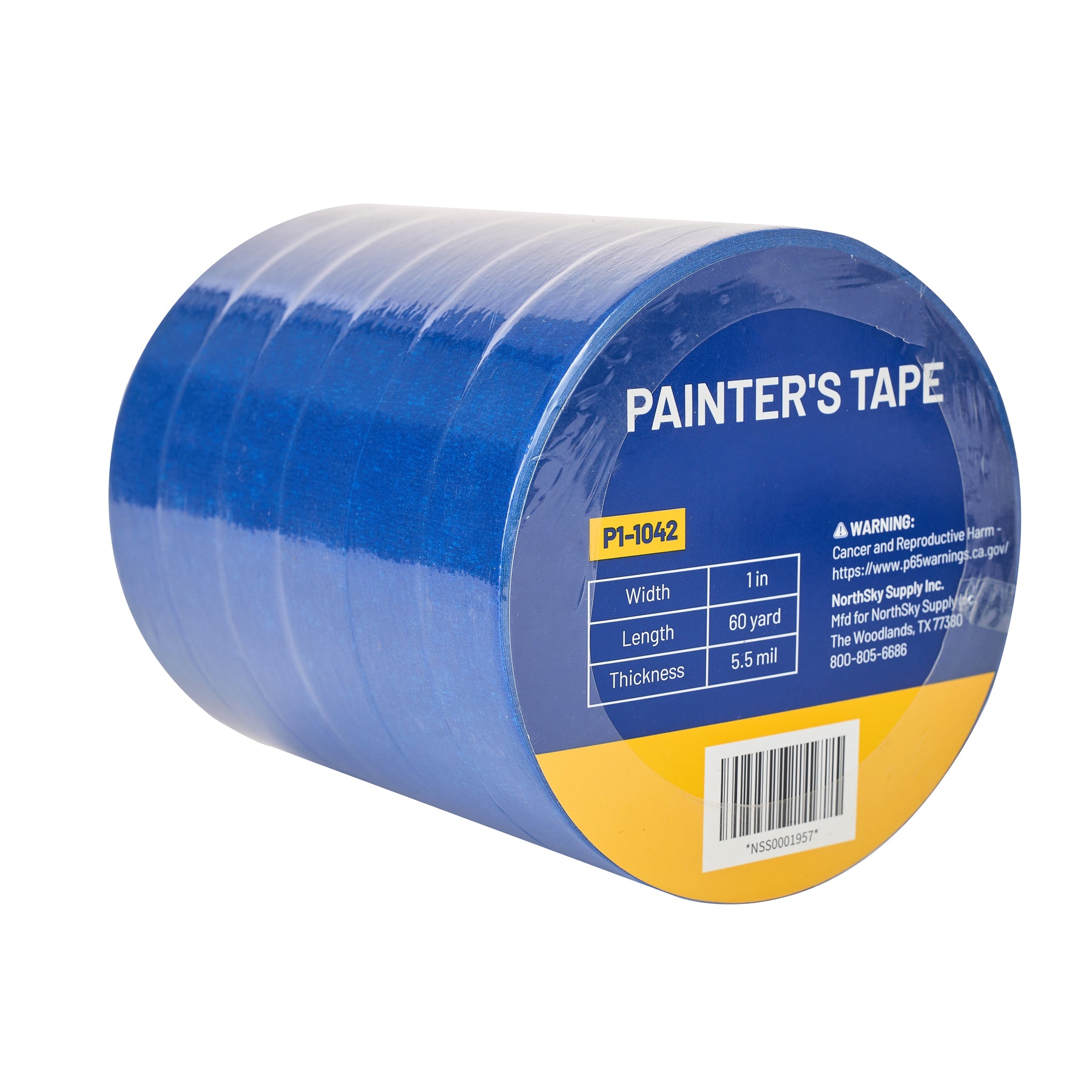 Painter's Tape, 1" x 60yds, Blue, 6 Rolls
