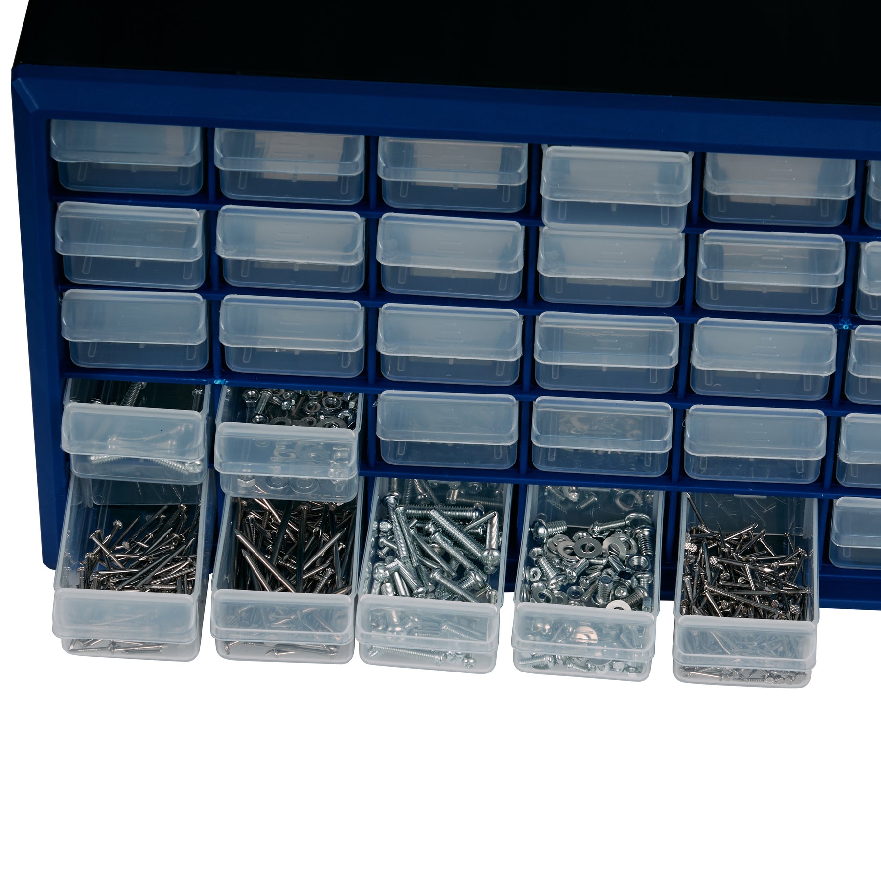 30-Drawer Small Parts Cabinet, Stackable, Clear, 14.17 × 7.09 × 9.45 in