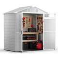 NORTHSKY Outdoor Storage Shed, 6 x 4.5 FT Plastic Storage Shed with Floor