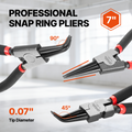45-Degree Fixed Tip Internal Snap Ring Pliers