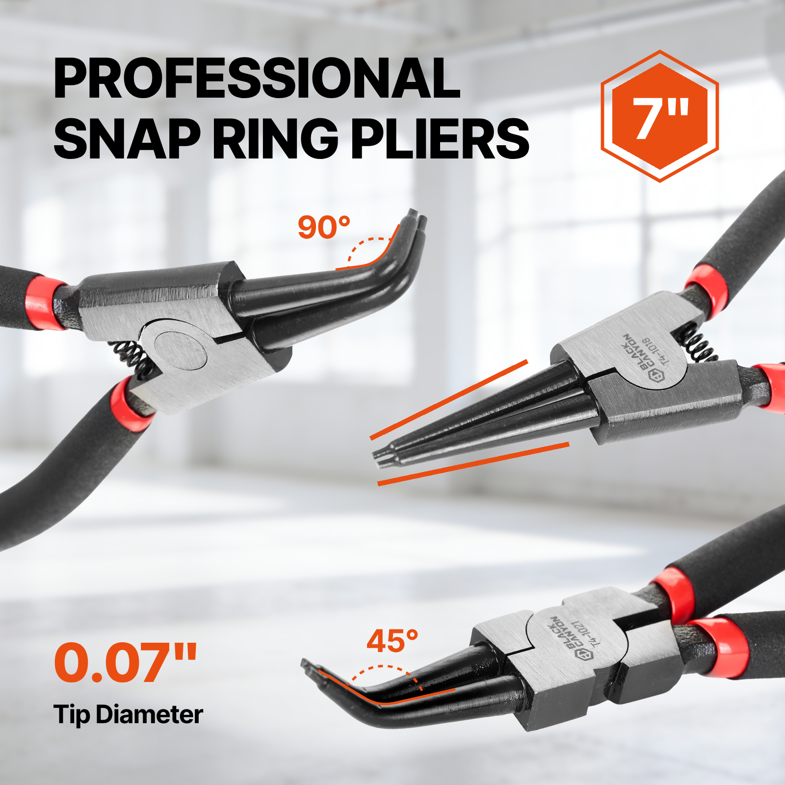 45-Degree Fixed Tip Internal Snap Ring Pliers