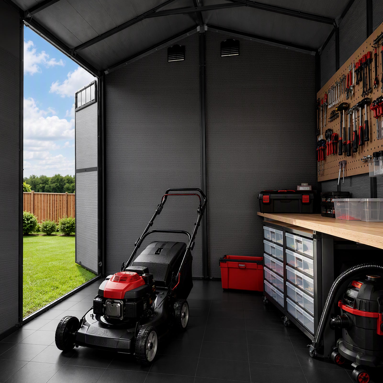 NORTHSKY 8x6 FT Resin Storage Shed with Floor, Outdoor Shed for Backyard
