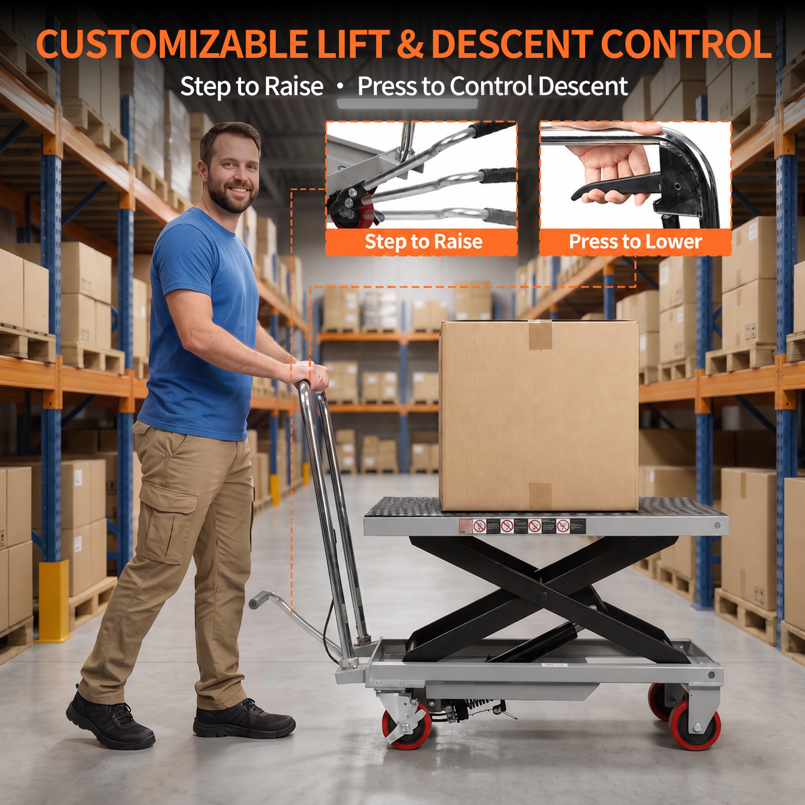 Hydraulic Lift Table Cart