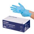 Disposable Nitrile Gloves, 6 mil, Grain, Blue, L/9, 100 count