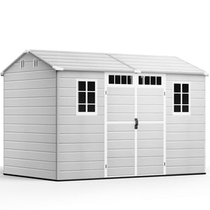 NORTHSKY 10x6 FT Shed with Floor, Large Resin Storage Shed with Windows