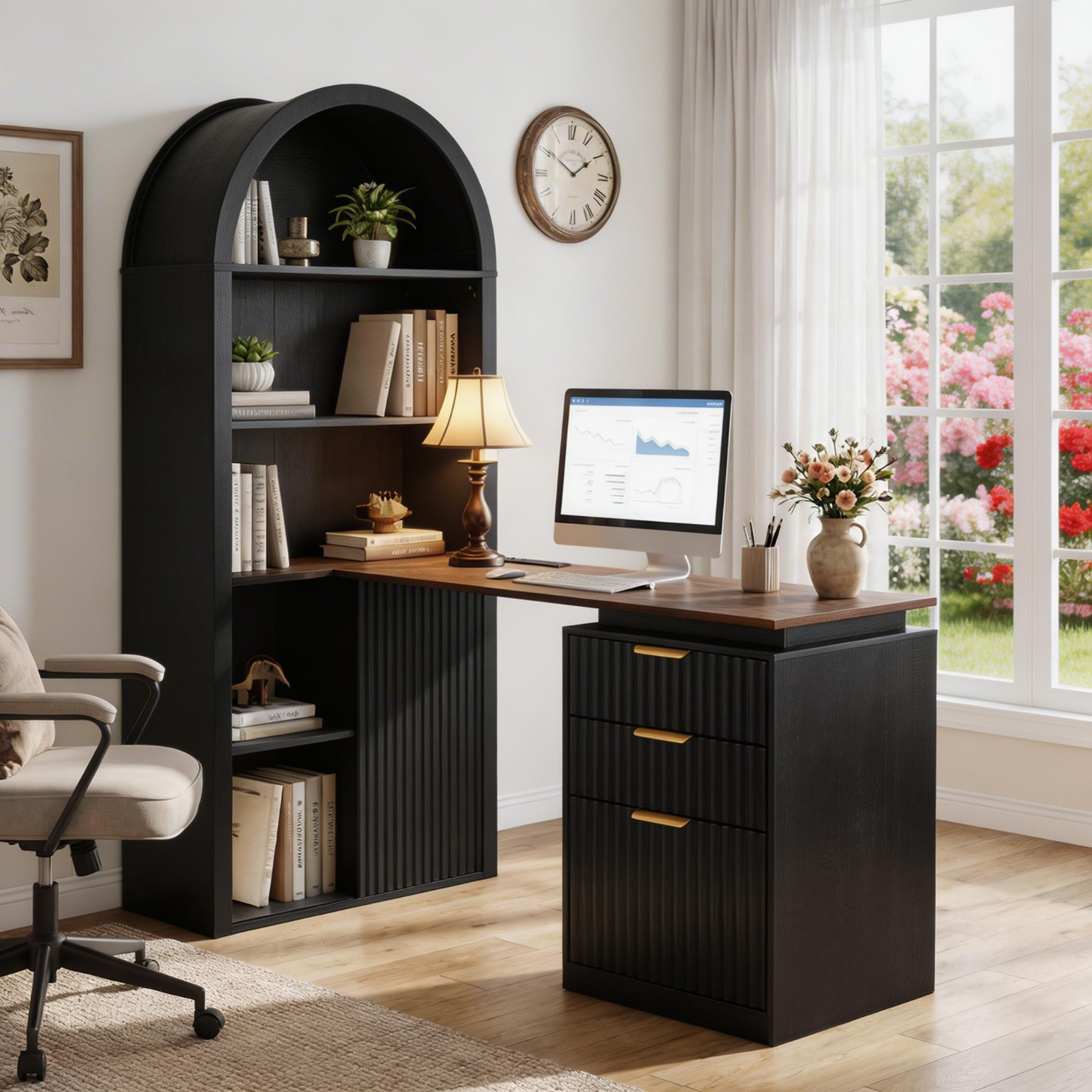 Desk with an Arched Frame, Black