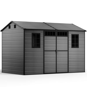 NORTHSKY 10x6 FT Shed with Floor, Large Resin Storage Shed with Windows