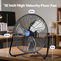 18 in Workstation Floor Fan, 3,200 CFM, 3 Speeds, 1/8 HP