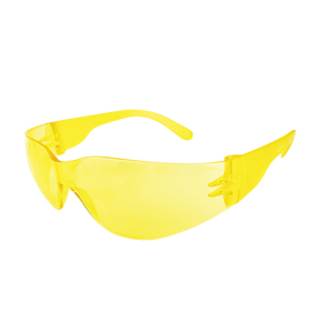 Frameless Safety Glasses, Amber, Scratch-Resistant, 12 pairs