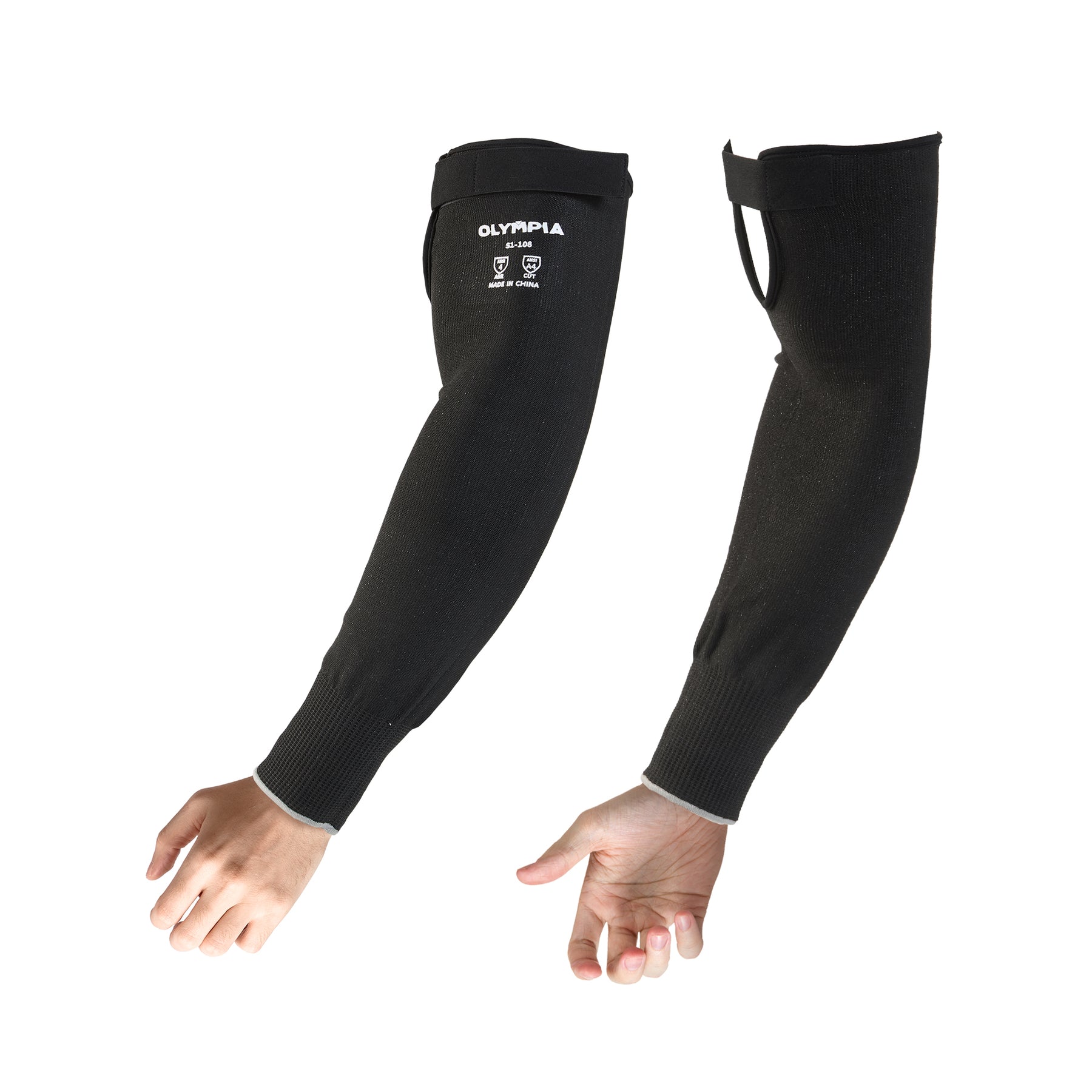 18 in Cut-Resistant Sleeves w/o Thumbhole, Cut Level A4, Polyester/HPPE/Fiberglass, 1 pair