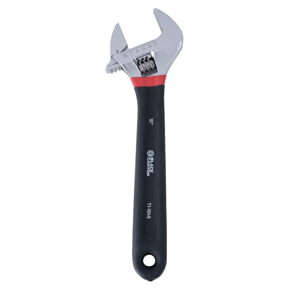 10 in Adjustable Wrench with Comfort Grip, 1-3/8 in Jaw, Chrome