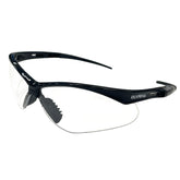 Safety Glasses, Half-Frame, Clear Lens, Anti-Scratch/Anti-Fog, Black