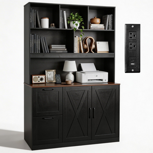 Two-Drawer Bookcase, Black