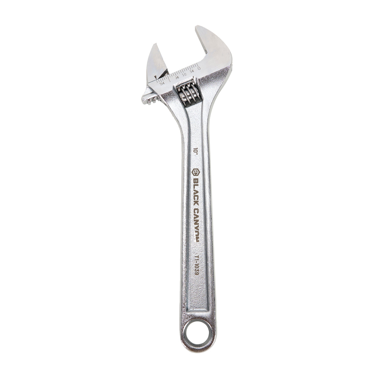 10 in Adjustable Wrench, 1-3/8 in Jaw Capacity, Chrome Finish