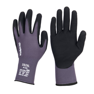 Nitrile Dipped Knit Gloves, 15ga, XL/10, Gray/Black, 12 Pairs