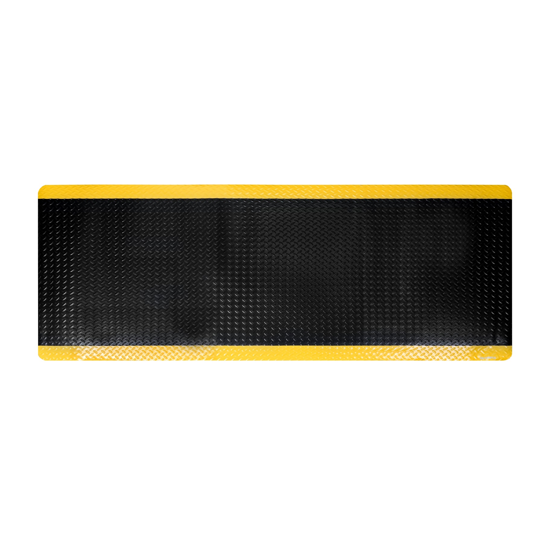 Diamond Plate Anti-Fatigue Mat, 8 x 3 ft, 15/16" Thick, Safety Border