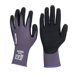 Nitrile Dipped Knit Gloves, 15ga, XXL/11, Gray/Black, 12 Pairs