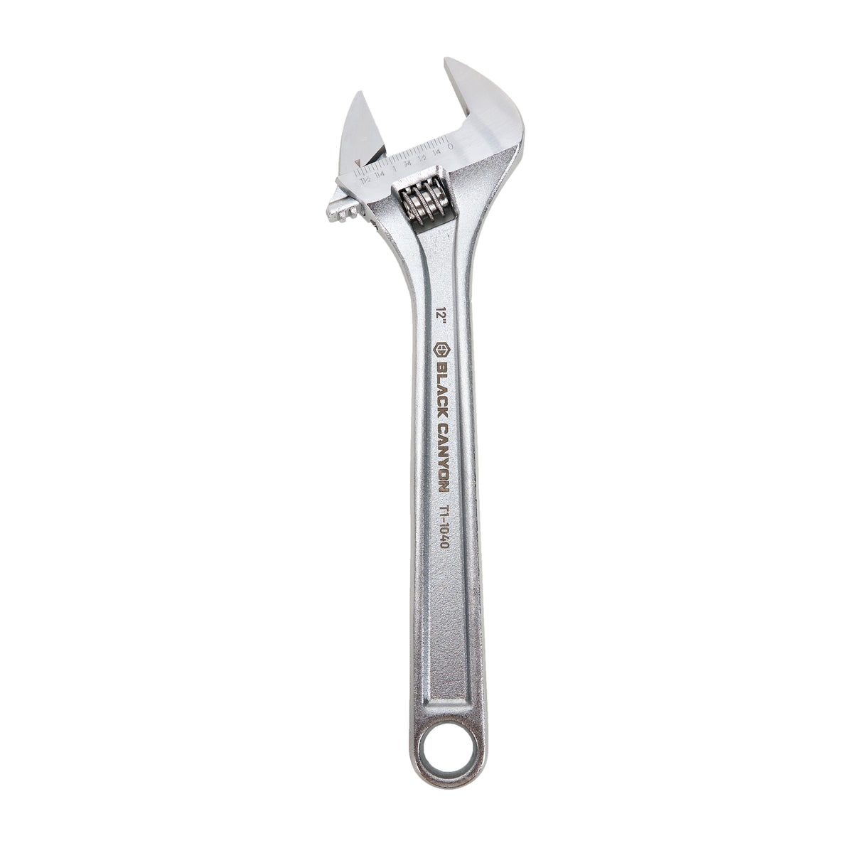 12 in Adjustable Wrench, 1-5/8 in Jaw Capacity, Chrome Finish