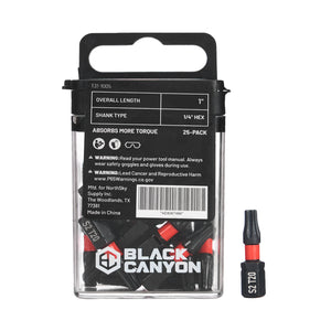 Impact Screwdriver Bits, Torx T20, 25-pack