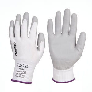 Cut Resistant Gloves, 13ga, Polyurethane Dip, XXL/11, Cut Level A2, Abrasion Level 6, 12 pairs