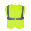 Hi-Vis Vest, ANSI Class 2, Mesh, Zipper, Lime, XL, 10-pack