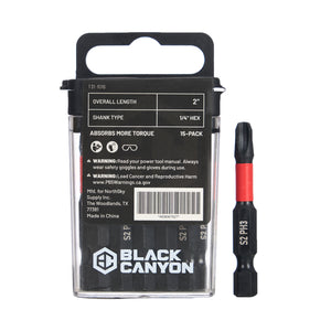 Impact Screwdriver Bits, Phillips PH3, 15-pack