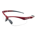 Safety Glasses, Half-Frame, Clear Lens, Anti-Scratch/Anti-Fog, Red