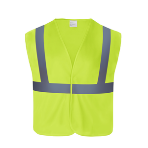 Hi-Vis Vest, ANSI Class 2, Solid, Hook-and-Loop, Lime, M, 10-pack