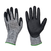 Nitrile Dipped Knit Gloves, S/7, Foam, Gray/Black, 12 Pairs