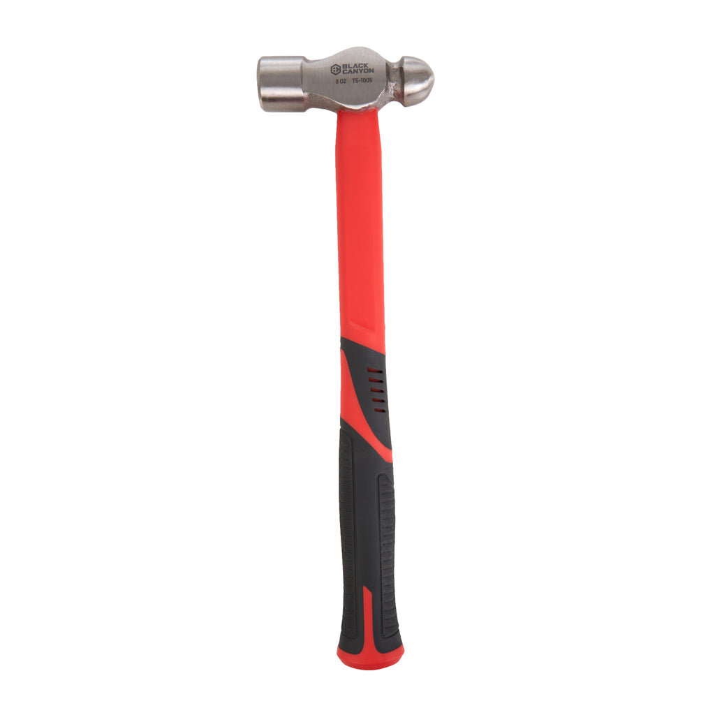 Ball Peen Hammer, 8oz Head Wt, Fiberglass, Carbon Steel, Black Canyon