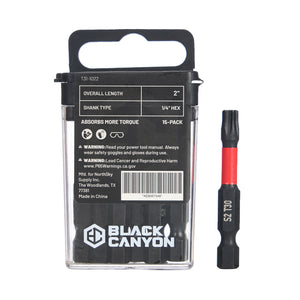 Impact Screwdriver Bits, Torx T30, 15-pack