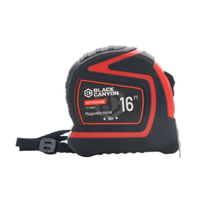 16 ft Tape Measure w/ Rubber Case, Magnetic Hook