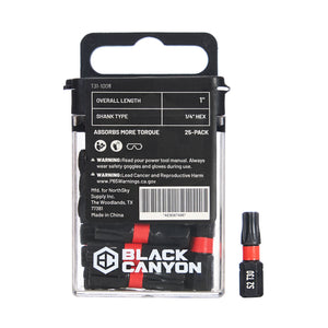 Impact Screwdriver Bits, Torx T30, 25-pack