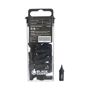 Impact Screwdriver Bits, Slotted SL8, 25-pack