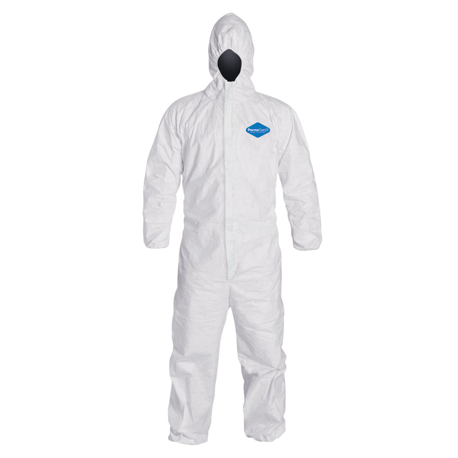 Permagard Microporous Coveralls - Hood with Elastic Wrist & Ankles, XL