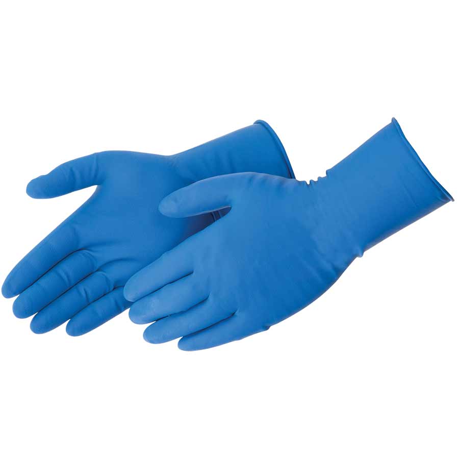 4 mil Extended Cuff Disposable Latex Glove, Blue, Micro-Texture, XL, 50 ct