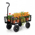 Heavy Duty Mesh Steel Garden Cart, 800lbs Load Capacity, Black
