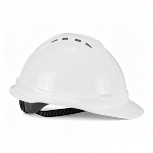Vented Front Brim Safety Helmet, White-8pcs