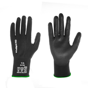 Cut-Resistant Gloves, S/7, Smooth, Black, Cut Level A4, 12 Pairs