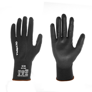 Cut-Resistant Gloves, M/8, Smooth, Black, Cut Level A4, 12 Pairs