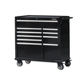 Rolling Tool Cabinet, 10 Drawers, 42" x 18", Black