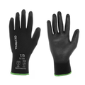 Polyurethane Dipped Knit Gloves, 13ga, S/7, Black, 12-Pairs