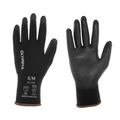 Polyurethane Dipped Knit Gloves, 13ga, M/8, Black, 12-Pairs