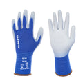 Polyurethane Dipped Knit Gloves, 18ga, M/8, Blue/Gray, 12-Pairs