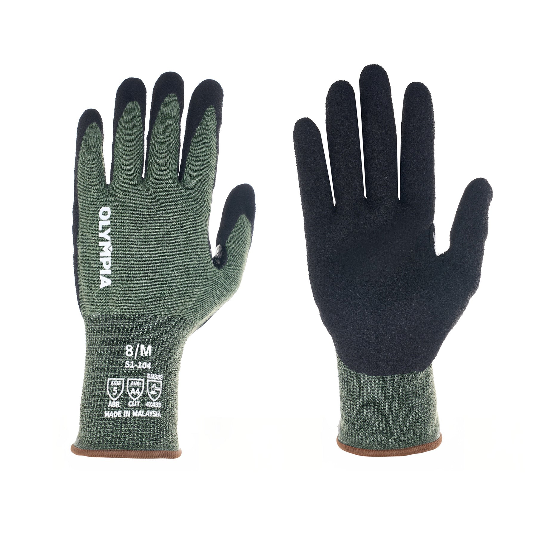 Cut-Resistant Gloves, 18ga, Sandy Nitrile Coated, M/8, Cut Level A4, Abrasion Level 5, 12 Pairs