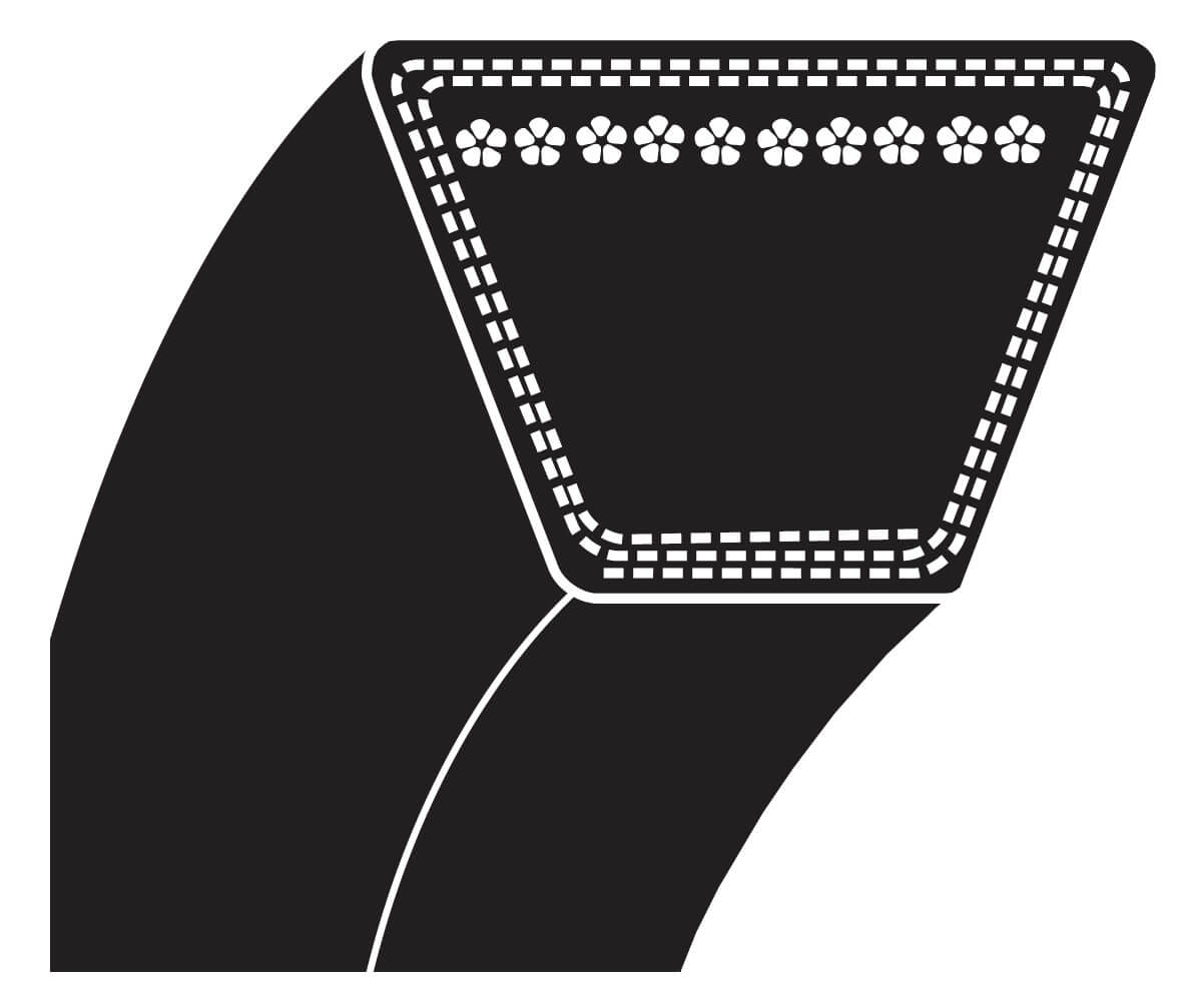 B65 Classical V-Belt, 68" Outside Length, 21/32" Top Width, 13/32" Thickness, 1 Ribs, 1-Each