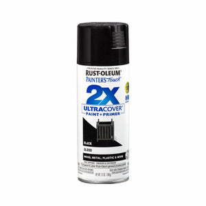 Painter's Touch 2X Spray Paint, Gloss Black, 12 oz.